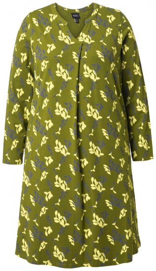 Ulla Popken 845190 Rochie din jerseu cu flori Turcoaz - Rochii din jerseu - 