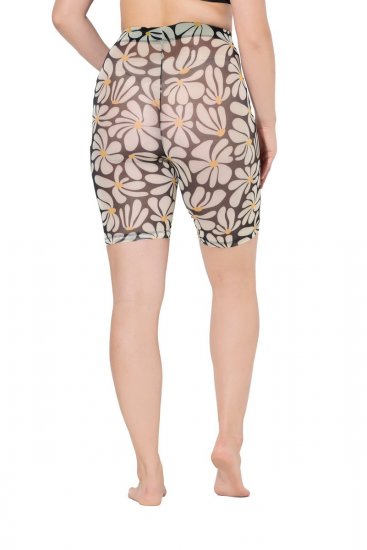 Ulla Popken 845285 Pantaloni scurți anti-frecare cu flori Neagră - Pantaloni scurți anti-frecare - 