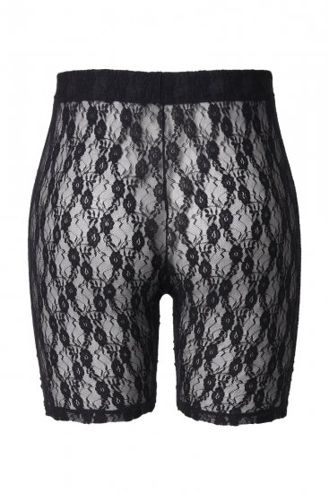 Ulla Popken 845290 Pantaloni scurți anti-frecare cu flori cu dantelă Neagră - Pantaloni scurți anti-frecare - 