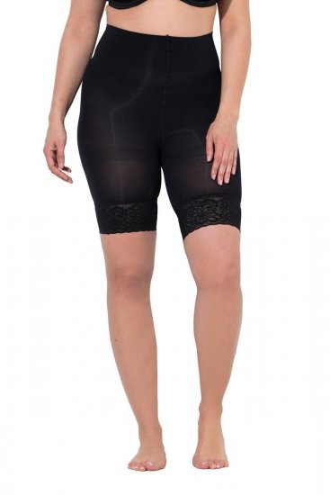 Ulla Popken 845319 Pantaloni scurți anti-frecare cu dantelă Neagră - Pantaloni scurți anti-frecare - 