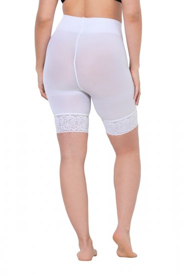 Ulla Popken 845319 Pantaloni scurți anti-frecare cu dantelă Alb - Pantaloni scurți anti-frecare - 