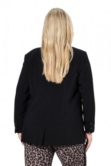 Ulla Popken 845336 Sacou elastic oversize cu doi nasturi Neagră - Sacouri - Sacouri în Mărimi Mari pentru Femei