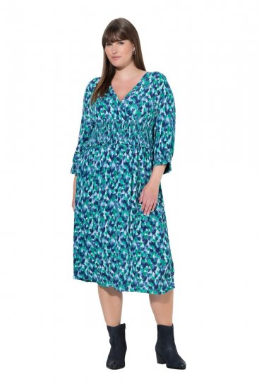 Ulla Popken 845360 Rochie midi imprimată Albastru deschis - Rochii midi - Rochii midi la marimi mari