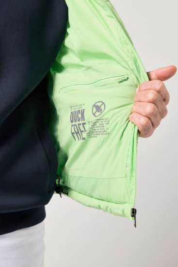 JP1880 845455 Vestă elastică matlasată Verde fistic - Geci - Geci Bărbați Mărimi Mari