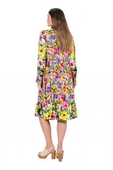Ulla Popken 845512 Rochie tip cămașă cu flori Roșu fructe de pădure - Rochii midi - Rochii midi la marimi mari