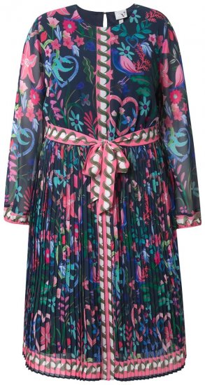 Ulla Popken 845649 Rochie din șifon cu flori Bleumarin - Rochii midi - Rochii midi la marimi mari