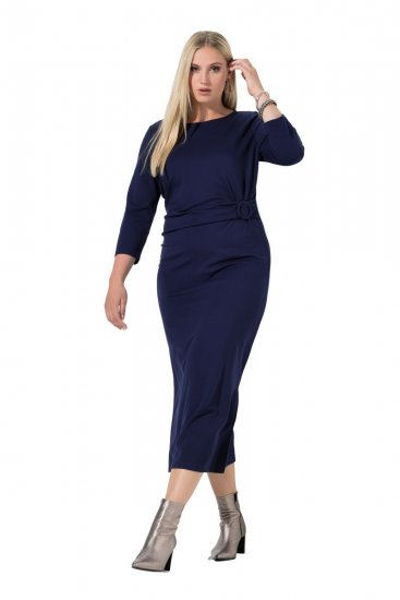 Ulla Popken 845705 Rochie din jerseu Bleumarin - Rochii midi - Rochii midi la marimi mari