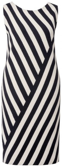 Ulla Popken 845784 Rochie tricotată în dungi Neagră - Rochii de vară - Rochii de vară marimi mari