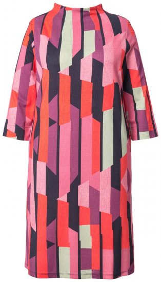 Ulla Popken 845794 Rochie din jerseu imprimată Roz - Rochii - Rochii pentru toate mărimile
