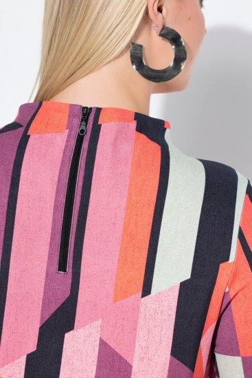 Ulla Popken 845794 Rochie din jerseu imprimată Roz - Rochii - Rochii pentru toate mărimile