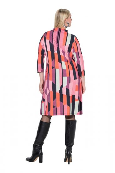 Ulla Popken 845794 Rochie din jerseu imprimată Roz - Rochii - Rochii pentru toate mărimile