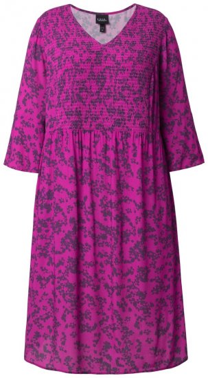 Ulla Popken 845825 Rochie midi cu flori și decolteu în V Lila - Rochii midi - Rochii midi la marimi mari