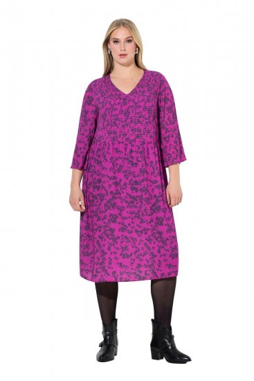 Ulla Popken 845825 Rochie midi cu flori și decolteu în V Lila - Rochii midi - Rochii midi la marimi mari