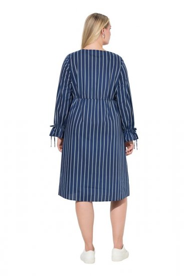 Ulla Popken 845863 Rochie în dungi cu decolteu în V Bleumarin - Rochii - Rochii pentru toate mărimile