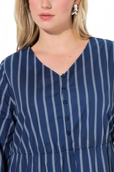 Ulla Popken 845863 Rochie în dungi cu decolteu în V Bleumarin - Rochii - Rochii pentru toate mărimile