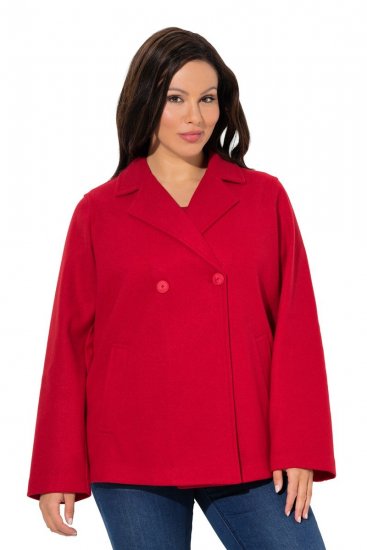 Ulla Popken 846021 Palton din fleece Roșu - Paltoane - Paltoane pentru femei la marimi mari