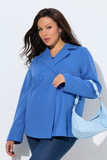 Ulla Popken 846021 Palton din fleece Albastru - Paltoane - Paltoane pentru femei la marimi mari
