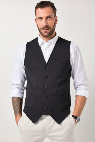 JP1880 846089 Vestă tip hanorac Neagră - Costume - Costume Bărbați mărimi mari