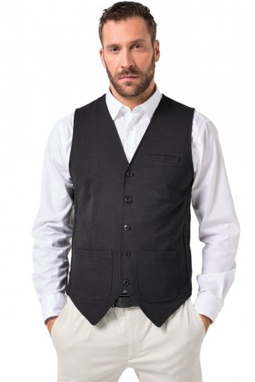 JP1880 846089 Vestă tip hanorac Neagră - Costume - Costume Bărbați mărimi mari
