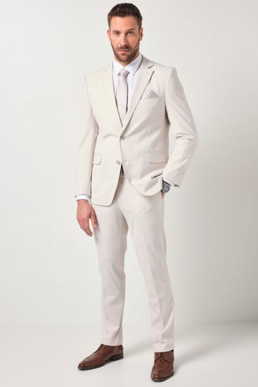 JP1880 Furore Flexnamic Sacou Alb spart - Costume - Costume Bărbați mărimi mari