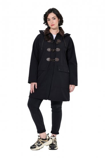 Ulla Popken 846278 Palton softshell Neagră - Paltoane - Paltoane pentru femei la marimi mari