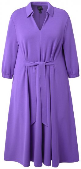 Ulla Popken 846373 Rochie hanorac în formă de A cu mânecă 3/4 Lila - Rochii - Rochii pentru toate mărimile