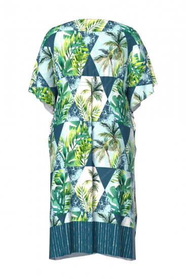Ulla Popken 846493 Rochie imprimată Petrol - Caftane - 