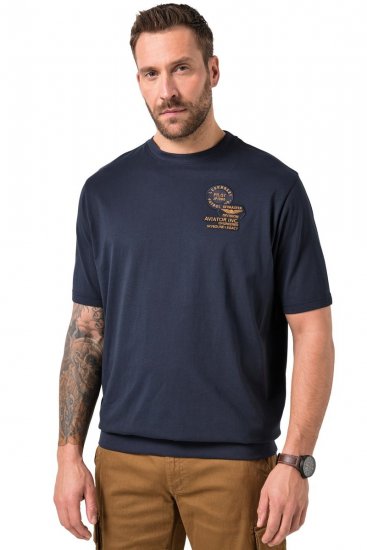 JP1880 846657 Tricou bellyfit cu embleme Bleumarin TALL - TALL T-shirts - Tricouri pentru Bărbați Înalți