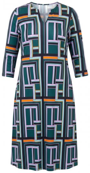 Ulla Popken 846724 Rochie imprimată Verde închis - Rochii din jerseu -