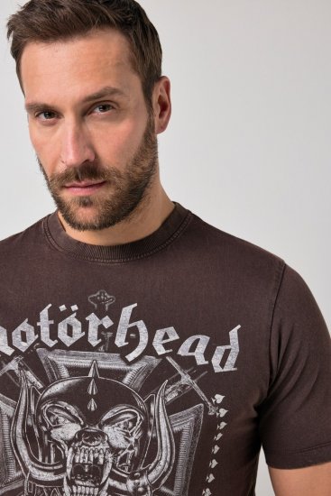 JP1880 Motörhead Soft Jersey Vintage T-Shirt Brown - Tricouri cu trupe - Tricouri cu formații rock