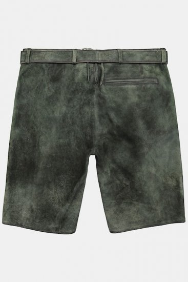 JP1880 846895 Bermude din piele întoarsă de capră Oliv închis - Pantaloni scurți - Pantaloni Scurți Mărimi mari Bărbați 