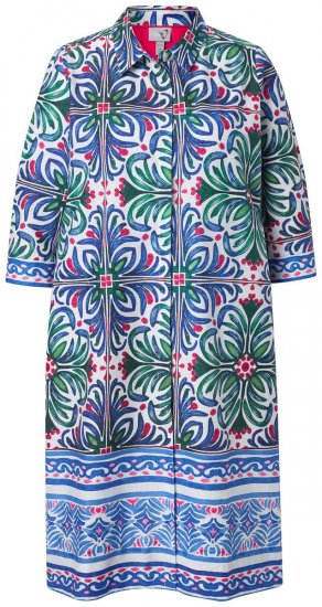 Ulla Popken 846952 Rochie tip cămașă cu flori Alb - Rochii midi - Rochii midi la marimi mari