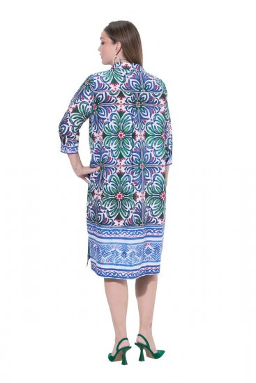 Ulla Popken 846952 Rochie tip cămașă cu flori Alb - Rochii midi - Rochii midi la marimi mari
