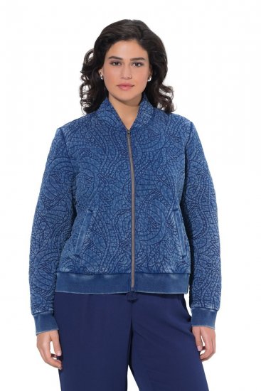 Ulla Popken 847035 Geacă matlasată Albastru denim - Geci - Jachete de damă marimi mari
