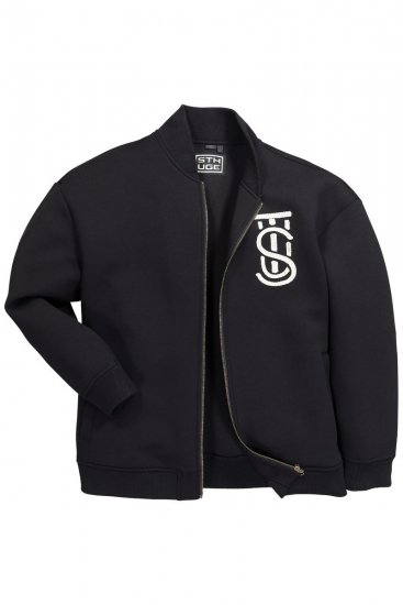 STHUGE 847083 Jachetă varsity din material scuba Neagră - Geci - Geci Bărbați Mărimi Mari