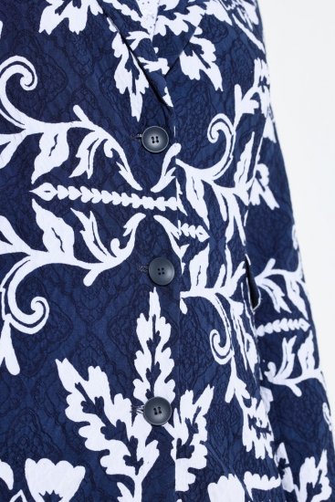 Ulla Popken 847586 Sacou din jacquard floral Bleumarin - Sacouri - Sacouri în Mărimi Mari pentru Femei