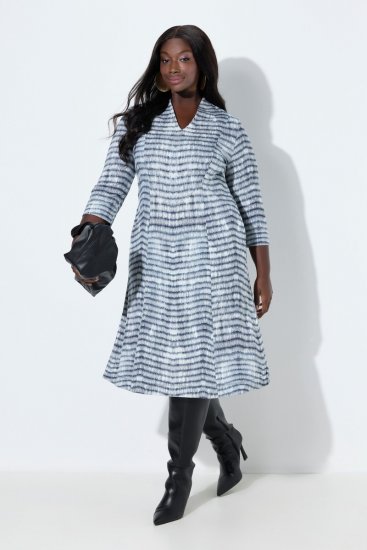 Ulla Popken 847643 Rochie din jerseu în dungi Bleumarin - Rochii din jerseu - 