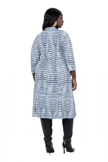 Ulla Popken 847643 Rochie din jerseu în dungi Bleumarin - Rochii din jerseu - 