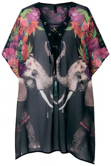 Ulla Popken 847698 Rochie imprimată Neagră - Rochii de seară - Rochii de seară marimi mari