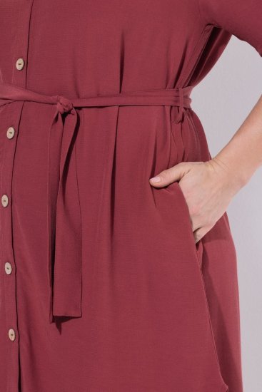 Ulla Popken 847797 Rochie tip cămașă Roșu rugină - Rochii tip cămașă - 