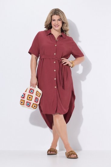 Ulla Popken 847797 Rochie tip cămașă Roșu rugină - Rochii tip cămașă - 