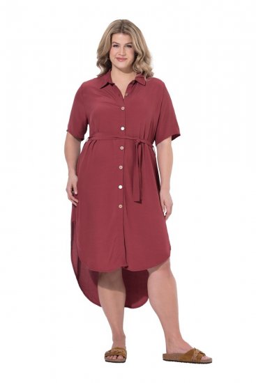 Ulla Popken 847797 Rochie tip cămașă Roșu rugină - Rochii tip cămașă - 