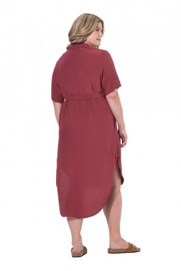 Ulla Popken 847797 Rochie tip cămașă Roșu rugină - Rochii tip cămașă - 