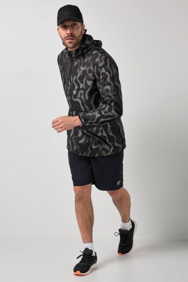 Jay-Pi 847852 Jachetă outdoor ultraușoară cu imprimeu reflectorizant Neagră - Geci - Geci Bărbați Mărimi Mari
