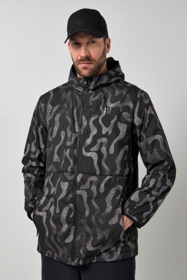 Jay-Pi 847852 Jachetă outdoor ultraușoară cu imprimeu reflectorizant Neagră - Geci - Geci Bărbați Mărimi Mari