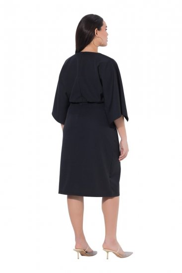 Ulla Popken 847909 Rochie midi cu flori Neagră - Rochii midi - Rochii midi la marimi mari
