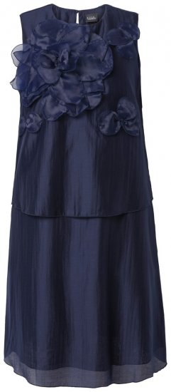 Ulla Popken 847918 Rochie din șifon cu flori Bleumarin - Rochii midi - Rochii midi la marimi mari