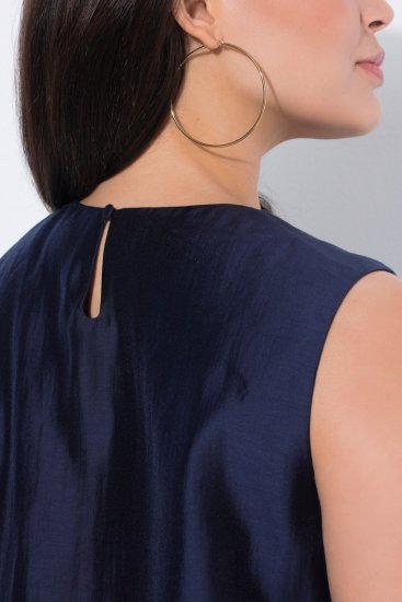 Ulla Popken 847918 Rochie din șifon cu flori Bleumarin - Rochii midi - Rochii midi la marimi mari