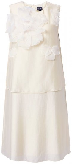 Ulla Popken 847918 Rochie din șifon cu flori Alb unt - Rochii de vară - Rochii de vară marimi mari