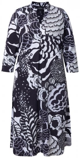 Ulla Popken 847972 Rochie tricotată cu flori Alb - Rochii tricotate - 